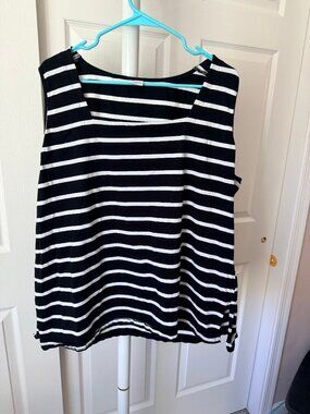Three Tank Deal Square Neck Tank Lot of 3 Black Striped Tops 3XL